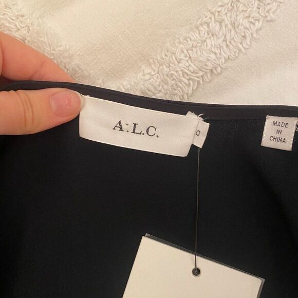 NWT A.L.C. Black Puff Sleeve V-Neck Christian Jumpsuit - Picture 6 of 9